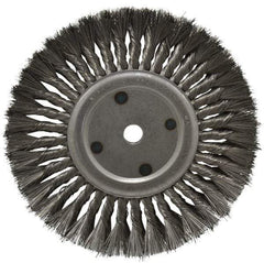 Anderson - 10" OD, 3/4" Arbor Hole, Knotted Steel Wheel Brush - 11/16" Face Width, 2-1/4" Trim Length, 0.016" Filament Diam, 4,500 RPM - A1 Tooling