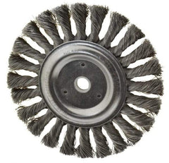 Anderson - 6" OD, 1/2" Arbor Hole, Knotted Steel Wheel Brush - 1/2" Face Width, 1-7/16" Trim Length, 0.0118" Filament Diam, 9,000 RPM - A1 Tooling