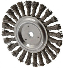 Anderson - 6" OD, 5/8" Arbor Hole, Knotted Steel Wheel Brush - 7/16" Face Width, 1-7/16" Trim Length, 0.025" Filament Diam, 9,000 RPM - A1 Tooling