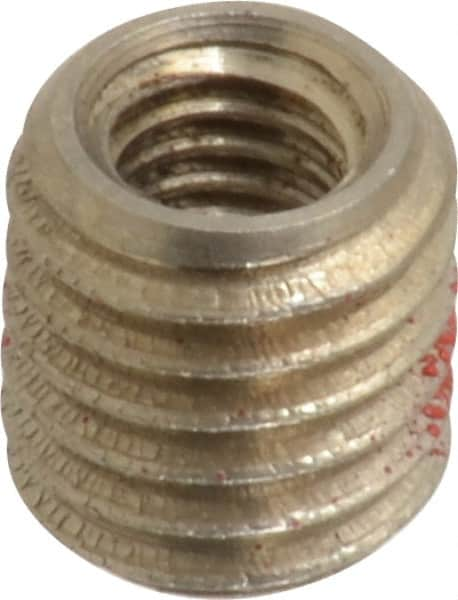 Made in USA - M6x1.00 Internal, M10x1.50 External, Metric Coarse, 10.5mm Insert Length, Thread Locking Repair Inserts - Stainless Steel, Oxide Finish, Grade 303 - A1 Tooling