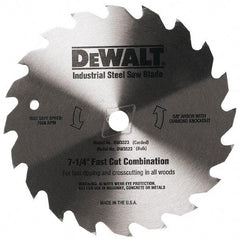 DeWALT - 7-1/4" Diam, 5/8" Arbor Hole Diam, 140 Tooth Wet & Dry Cut Saw Blade - Steel, Smooth Action, Standard Round Arbor - A1 Tooling