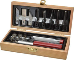 Excel - Woodworking Set - 13 Pieces, Includes Wooden Boxed Knife Set 1 Knife, 14 Blades - A1 Tooling