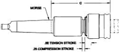 Parlec - 1-1/4" Straight Shank Diam Tension & Compression Tapping Chuck - #6 (Hand Tap), 1/16 (Pipe Tap) to 1-5/8" Tap Capacity, 5-1/4" Projection, Through Coolant - Exact Industrial Supply