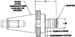 Parlec - 1" Straight Shank Diam Tension & Compression Tapping Chuck - 5/16 to 7/8" Tap Capacity, 5.46" Projection - Exact Industrial Supply