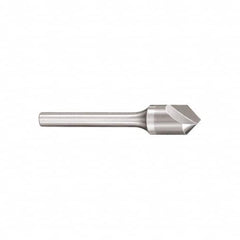 SGS - 1/2" Head Diam, 1/4" Shank Diam, 1 Flute 82° Solid Carbide Countersink - Bright Finish, 2-7/8" OAL, Single End, Straight Shank, Right Hand Cut - A1 Tooling