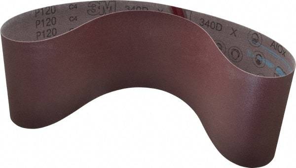 3M - 6" Wide x 48" OAL, 120 Grit, Aluminum Oxide Abrasive Belt - Aluminum Oxide, Fine, Coated, X Weighted Cloth Backing, Series 340D - A1 Tooling