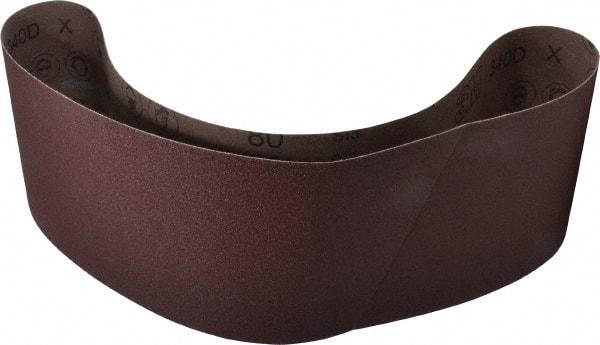 3M - 6" Wide x 48" OAL, 80 Grit, Aluminum Oxide Abrasive Belt - Aluminum Oxide, Medium, Coated, X Weighted Cloth Backing, Series 340D - A1 Tooling