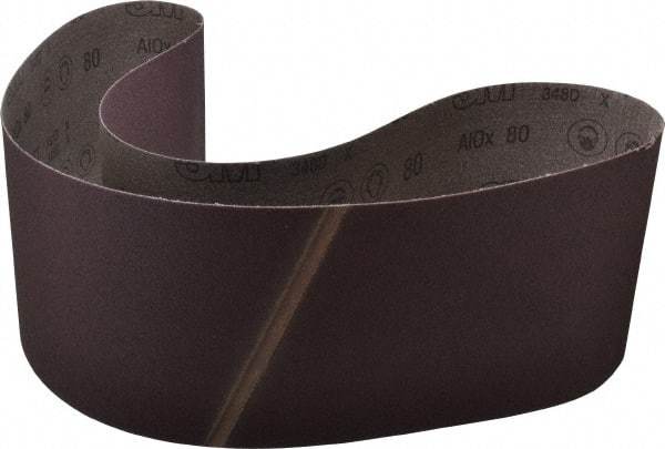 3M - 6" Wide x 54-1/2" OAL, 80 Grit, Aluminum Oxide Abrasive Belt - Aluminum Oxide, Medium, Coated, X Weighted Cloth Backing, Series 341D - A1 Tooling