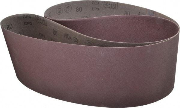 3M - 6" Wide x 79" OAL, 80 Grit, Aluminum Oxide Abrasive Belt - Aluminum Oxide, Medium, Coated, X Weighted Cloth Backing, Series 341D - A1 Tooling