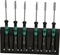 Wera - 6 Piece 2 to 5mm Electronic Nutdriver Set - Standard Shaft, Ergonomic Handle - A1 Tooling