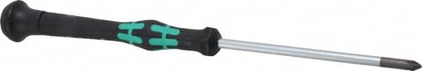 Wera - #1, 6-1/8" OAL, Electronic/Electrostatic Phillips Screwdriver - 3-1/8" Blade Length, Round Shank, Ergonomic Handle - A1 Tooling