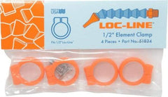 Loc-Line - Unthreaded, 1/2" Hose Inside Diam, Coolant Hose Element Clamp - For Use with 1/2" Loc-Line Modular Hose System, 4 Pieces - A1 Tooling