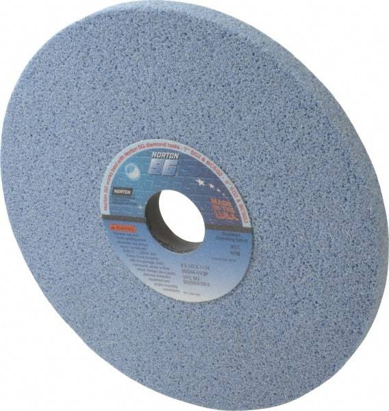 Norton - 8" Diam x 1-1/4" Hole x 1/2" Thick, H Hardness, 46 Grit Surface Grinding Wheel - Ceramic, Type 1, Coarse Grade, 3,600 Max RPM, Vitrified Bond, No Recess - A1 Tooling