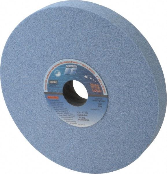 Norton - 8" Diam x 1-1/4" Hole x 1" Thick, K Hardness, 46 Grit Surface Grinding Wheel - Ceramic, Type 1, Coarse Grade, 3,600 Max RPM, Vitrified Bond, No Recess - A1 Tooling