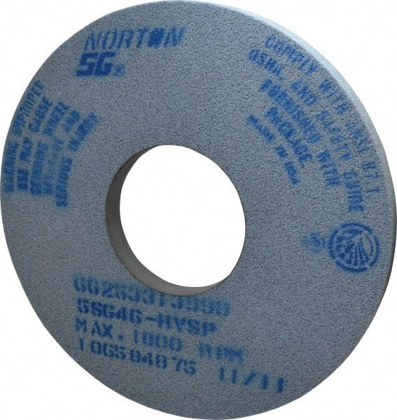 Norton - 14" Diam x 5" Hole x 1" Thick, H Hardness, 46 Grit Surface Grinding Wheel - Ceramic, Type 1, Coarse Grade, 2,320 Max RPM, Vitrified Bond, No Recess - A1 Tooling