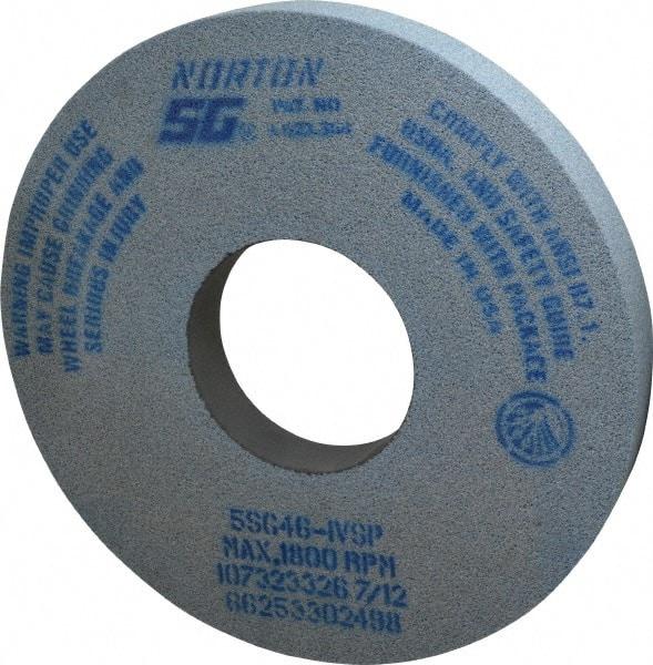 Norton - 14" Diam x 5" Hole x 1-1/2" Thick, I Hardness, 46 Grit Surface Grinding Wheel - Ceramic, Type 1, Coarse Grade, 1,800 Max RPM, Vitrified Bond, No Recess - A1 Tooling