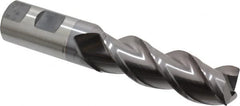 Corner Radius End Mill: 1″ Dia, 3″ LOC, 0.06″ Radius, 3 Flutes, Powdered Metal 5-1/2″ OAL, 1″ Shank Dia, 42 ° Helix, TiCN Coated, Corner Radius End, Centercutting, Series PM-539R