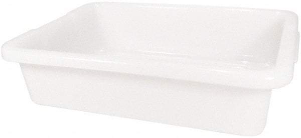 Rubbermaid - 4.6 Gal, White Polyethylene Tote Container - Nesting, 20" Long x 15" Wide x 5" High - A1 Tooling