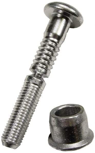 HUCK - Button Head Steel Lockbolt Blind Rivet - 1/4" to 3/8" Grip, 1/2" Head Diam, 1/4" Body Diam - A1 Tooling