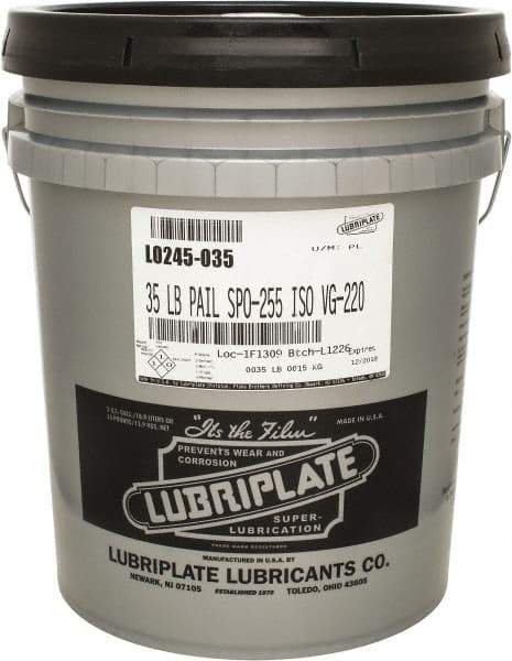 Lubriplate - 5 Gal Pail, Mineral Gear Oil - 1044 SUS Viscosity at 100°F, 95 SUS Viscosity at 210°F, ISO 220 - A1 Tooling