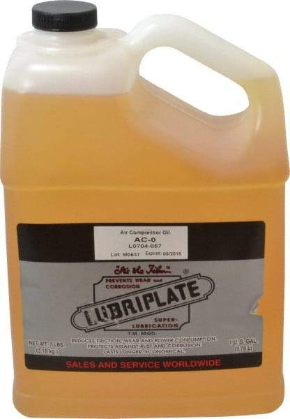 Lubriplate - 1 Gal Bottle, ISO 32, SAE 10, Air Compressor Oil - 137 Viscosity (SUS) at 100°F, 43 Viscosity (SUS) at 210°F, Series AC-0 - A1 Tooling