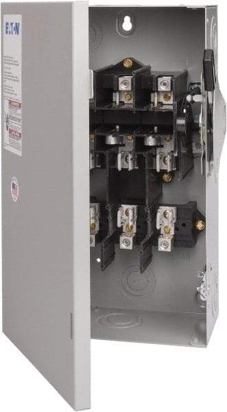 Eaton Cutler-Hammer - 60 Amp, 240 VAC, 3 Pole Fused Safety Switch - NEMA 1, 1 Phase, 3 to 10 hp at 240 VAC (Single Phase), 7-1/2 to 15 hp at 240 VAC (Triple Phase), 3PST Contact Form - A1 Tooling