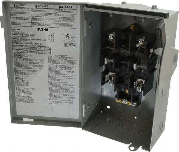 Eaton Cutler-Hammer - 30 Amp, 240 VAC, 2 Pole Fused Safety Switch - NEMA 3R, 3 Phase, 1-1/2 to 3 hp at 240 VAC (Single Phase), 3 to 7-1/2 hp at 240 VAC (Triple Phase), DPST Contact Form - A1 Tooling