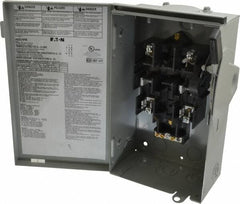 Eaton Cutler-Hammer - 30 Amp, 240 VAC, 2 Pole Fused Safety Switch - NEMA 3R, 3 Phase, 1-1/2 to 3 hp at 240 VAC (Single Phase), 3 to 7-1/2 hp at 240 VAC (Triple Phase), DPST Contact Form - A1 Tooling