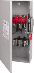 Eaton Cutler-Hammer - 100 Amp, 250 VDC, 480-600 VAC, 3 Pole Fused Safety Switch - NEMA 1, 1 Phase, 30 hp at 480 VAC, 40 hp at 600 VAC (Single Phase), 60 hp at 480 VAC, 75 hp at 600 VAC (Triple Phase), 3PST Contact Form - A1 Tooling