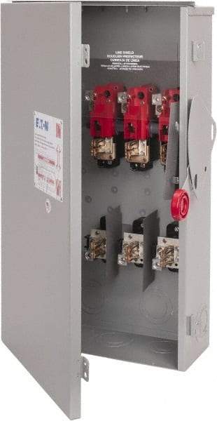 Eaton Cutler-Hammer - 200 Amp, 250 VDC, 480-600 VAC, 3 Pole Fused Safety Switch - NEMA 3R, 3 Phase, 50 hp at 480/600 VAC (Single Phase), 125 hp at 480 VAC, 150 hp at 600 VAC (Triple Phase), 3PST Contact Form - A1 Tooling