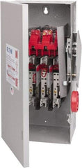 Eaton Cutler-Hammer - 60 Amp, 250 VDC, 480-600 VAC, 3 Pole Fused Safety Switch - NEMA 1, 1 Phase, 20 hp at 480 VAC, 25 hp at 600 VAC (Single Phase), 30 hp at 480 VAC, 50 hp at 600 VAC (Triple Phase), 3PST Contact Form - A1 Tooling