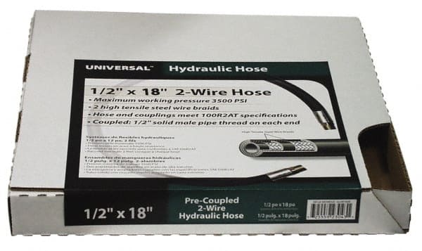 Made in USA - 1/2" ID x 55/64" OD, 4,000 psi Work Pressure Hydraulic Hose - A1 Tooling