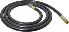 Made in USA - 1/2" Inside x 55/64" Outside Diam, 4,000 psi Working Pressure, Hydraulic Hose - 1/2-14 Thread, 120" Long, 10-1/2' Standard Coil Length, 7" Bend Radius, Nitrile Rubber, -40 to 121°C Max - A1 Tooling