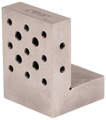 Suburban Tool - 3" Wide x 4" Deep x 3" High Steel Precision-Ground Angle Plate - Standard Plate, Machined Holes on Surface, Open End, 1" Thick, Pair of Plates - A1 Tooling