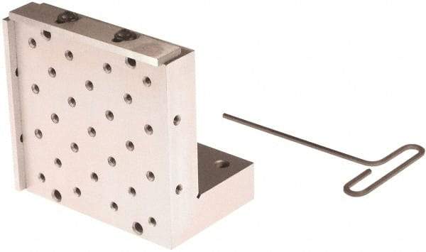 Suburban Tool - 6" Wide x 6" Deep x 4" High Steel Precision-Ground Angle Plate - Standard Plate, Machined Holes on Surface, Open End, 1-1/4" Thick, Pair of Plates - A1 Tooling