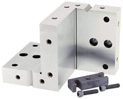 Suburban Tool - 4" Wide x 6" Deep x 4" High Steel Precision-Ground Angle Plate - Compound Plate, Machined Holes on Surface, Open End, 1" Thick, Pair of Plates - A1 Tooling