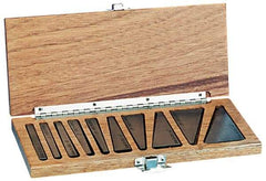 Suburban Tool - 0.25 to 30° Angle, 3 Inch Long, Steel, Angle Block Set - 1/4 Inch Thick, 0.0001 Inch Per Inch, 30 Arc Seconds Accuracy, Includes Fitted Wooden Case, 12 Pieces - A1 Tooling