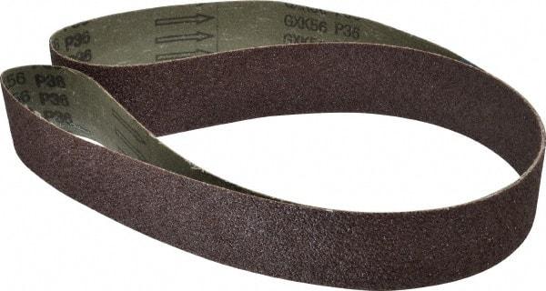 Tru-Maxx - 2" Wide x 60" OAL, 36 Grit, Aluminum Oxide Abrasive Belt - Aluminum Oxide, Very Coarse, Coated, X Weighted Cloth Backing - A1 Tooling