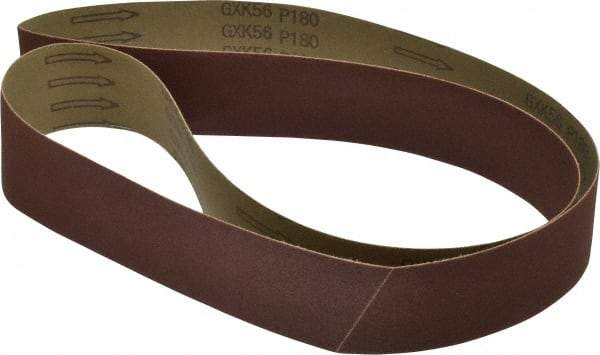 Tru-Maxx - 2" Wide x 60" OAL, 180 Grit, Aluminum Oxide Abrasive Belt - Aluminum Oxide, Very Fine, Coated, X Weighted Cloth Backing - A1 Tooling