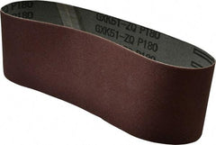 Tru-Maxx - 3" Wide x 21" OAL, 180 Grit, Aluminum Oxide Abrasive Belt - Aluminum Oxide, Very Fine, Coated, X Weighted Cloth Backing - A1 Tooling