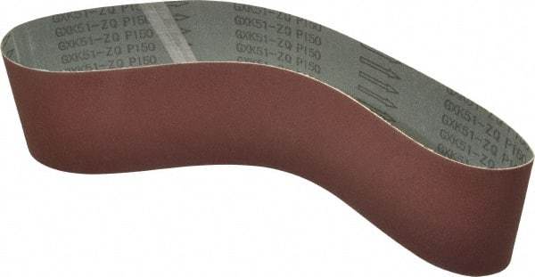 Tru-Maxx - 4" Wide x 36" OAL, 150 Grit, Aluminum Oxide Abrasive Belt - Aluminum Oxide, Very Fine, Coated, X Weighted Cloth Backing - A1 Tooling