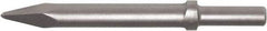 Made in USA - 12" OAL, Moil Point Chisel - Round Drive, Round Shank, Alloy Steel - A1 Tooling