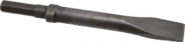 Made in USA - 1" Head Width, 9" OAL, 1/2" Shank Diam, Flat Chisel - Hex Drive, Hex Shank, Alloy Steel - A1 Tooling