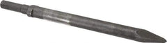 Made in USA - 12" OAL, 1/2" Shank Diam, Moil Point Chisel - Hex Drive, Hex Shank, Alloy Steel - A1 Tooling