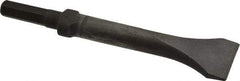 Made in USA - 2" Head Width, 9" OAL, 1/2" Shank Diam, Scaling Chisel - Hex Drive, Hex Shank, Alloy Steel - A1 Tooling