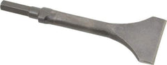 Made in USA - 3" Head Width, 9" OAL, 1/2" Shank Diam, Scaling Chisel - Hex Drive, Hex Shank, Alloy Steel - A1 Tooling