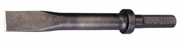 Made in USA - 1" Head Width, 9" OAL, 1/2" Shank Diam, Flat Chisel - Hex Drive, Hex Shank, Alloy Steel - A1 Tooling