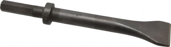 Made in USA - 2" Head Width, 9" OAL, Scaling Chisel - Hex Drive, Hex Shank, Alloy Steel - A1 Tooling