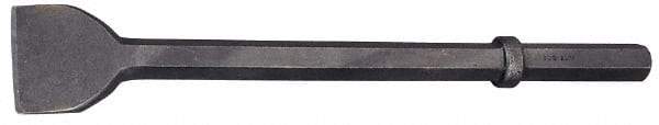 Made in USA - 3" Head Width, 20" OAL, 1-1/8" Shank Diam, Scaling Chisel - Hex Drive, Hex Shank, Alloy Steel - A1 Tooling