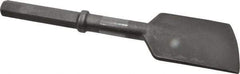 Made in USA - 5" Head Width, 17" OAL, 1-1/4" Shank Diam, Asphalt Cutter Chisel - Hex Drive, Hex Shank, Alloy Steel - A1 Tooling